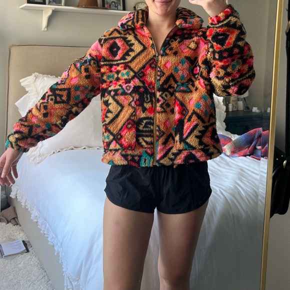 Billabong Jackets & Blazers - ✨ Billabong multicolored tribal fleece zip up Size S